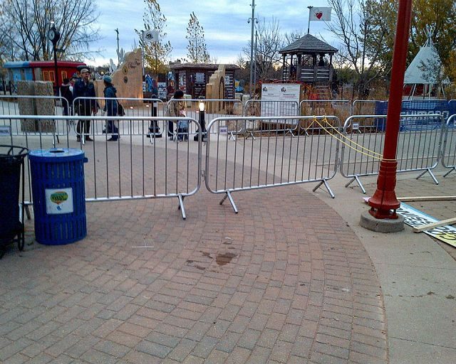 Crowd Control Temporary Fence at the Forks